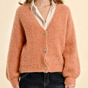 Molly Bracken Vneck Knitted Vest - Terracotta Color